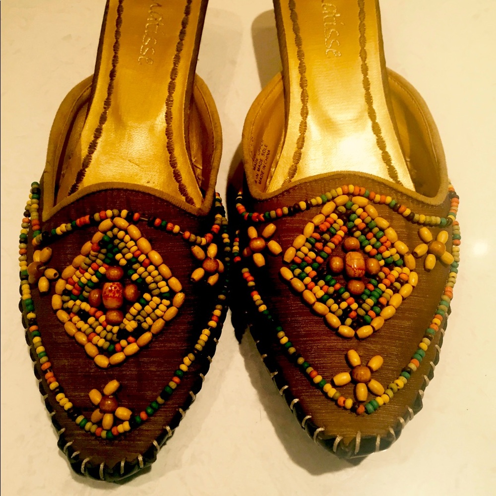 Matisse Retro slippers on beaded low heal